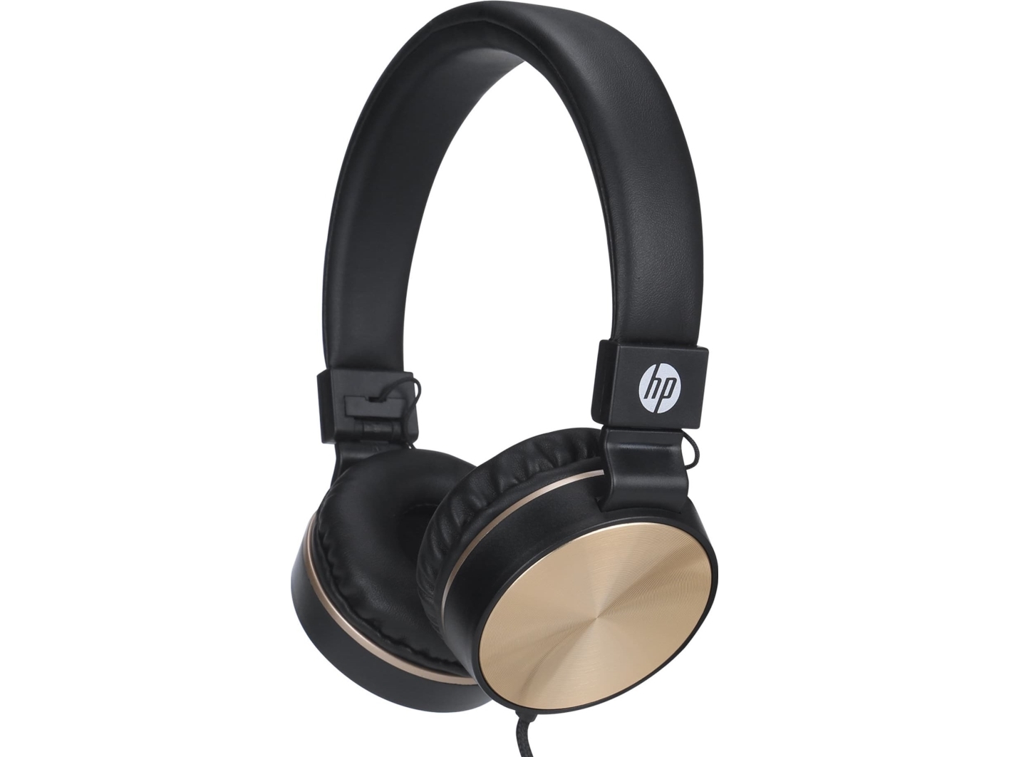 Hp-Hovedtelefoner Hp Dhh-1206-Hovedtelefoner Med Mikrofon, Volumenkontrol, Sort Og Guld, Klassisk 3,5 Mm-Stik