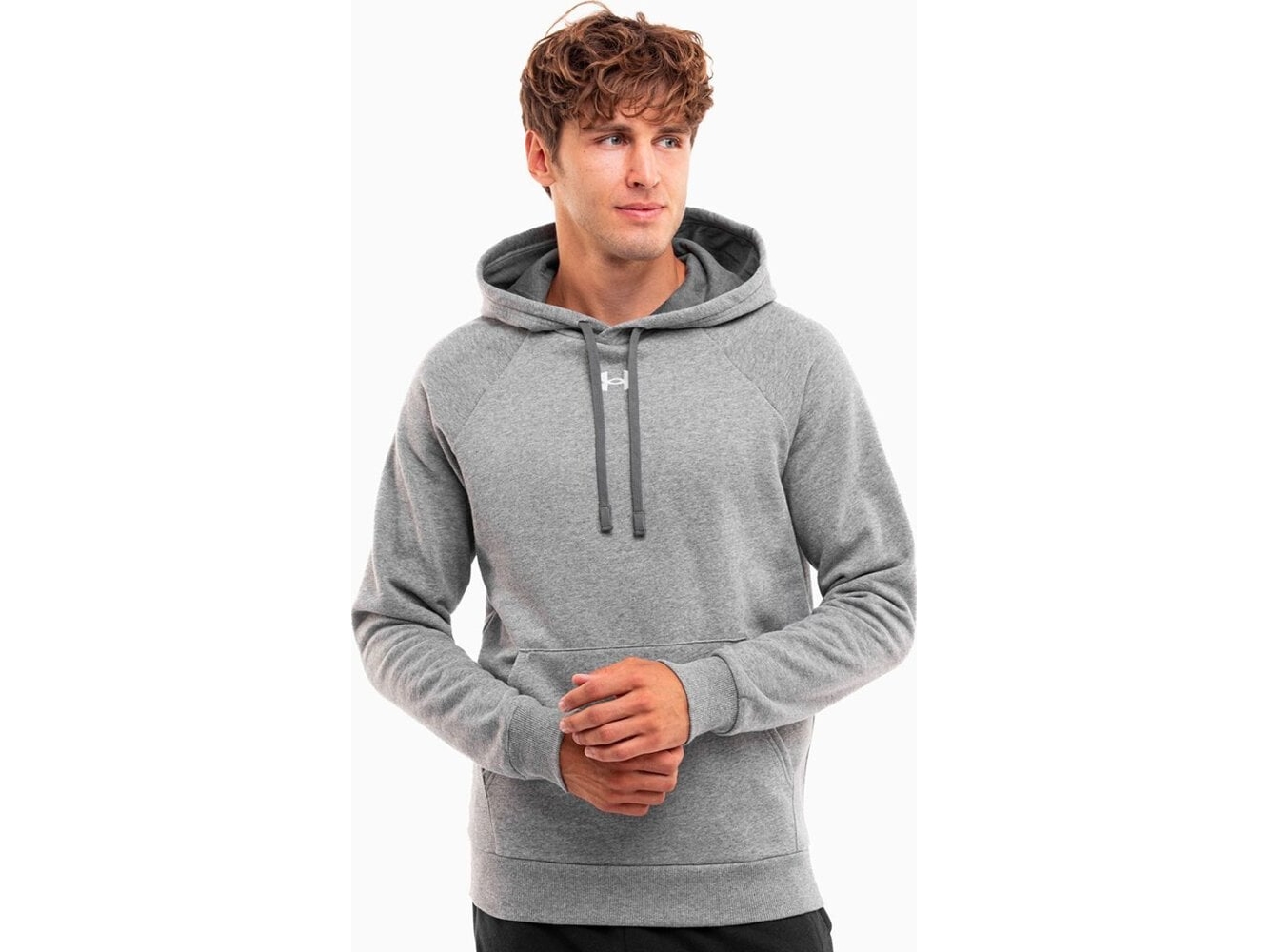 Under Armour Bluza Z Kapturem Męska Under Armour Rival Fleece Hoodie Szara 1379757 025 M