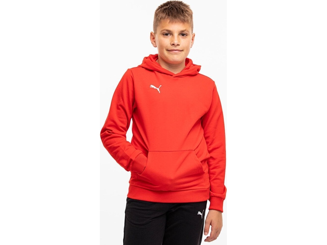 Puma Team Goal Casuals Hoddy Sweatee Shirt Red 658619 01 140cm