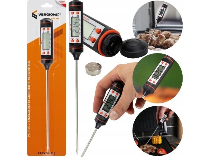 Timer Vergionic Präzises Digitales Thermometer Für Küche, Grill-/Fleisch-/Wein-Sonde, Lcd