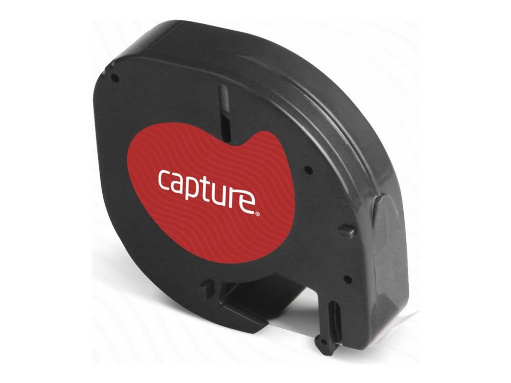 Capture – Nylon – Schwarz Auf Transparent – Rolle (1,2 Cm X 4 M) 1 Kassette(N) Hängekassette – Etikettenband (Alternative Zu: Dymo S0721550, Dymo S08