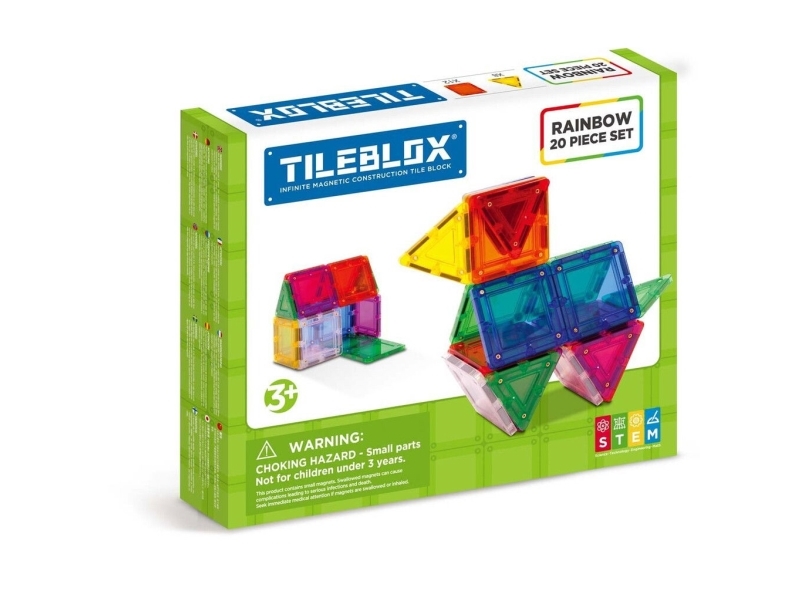 Tileblox Magformers - Regnbue Byggesæt - 20 Stk