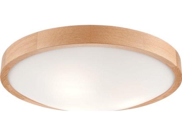 Deckenleuchte Lamkur Plafon Holz Eiche Led 3-Flammig Gewölbt 47 Cm