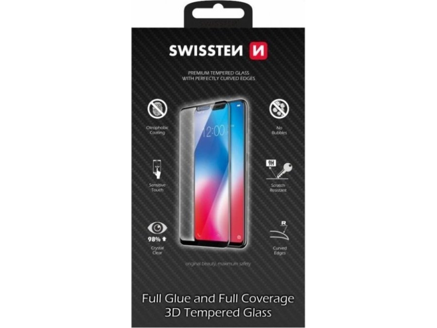 Swissten Ultra Durable 3D Full Glue Glass Til Iphone 13/13 Pro – Sort