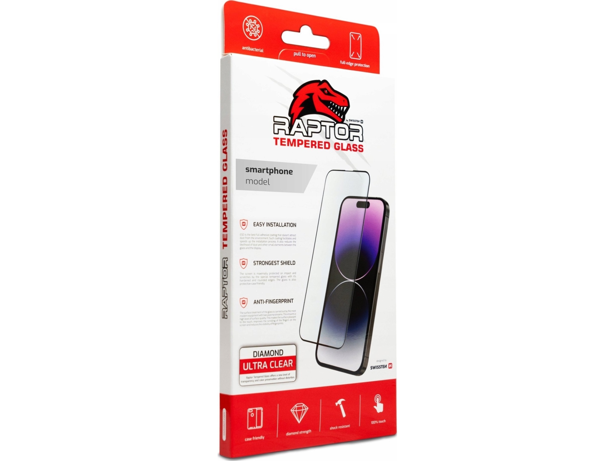 Swissten Raptor Diamond Ultra Clear 3D Grūdintas Stiklas, Skirtas Iphone 15 Pro