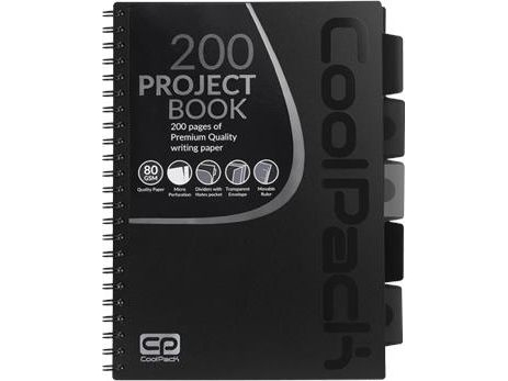Cool Pack Notizbuch Patio, Spirale, A4, 200 Seiten, Schwarz Sp.