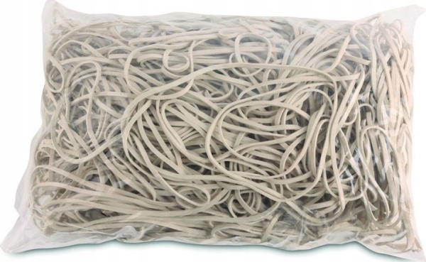 KONTORPRODUKTER KONTORPRODUKTER, 120mm diameter, 1,5x2mm, 60% gummi, 1000g, pakke, hvid