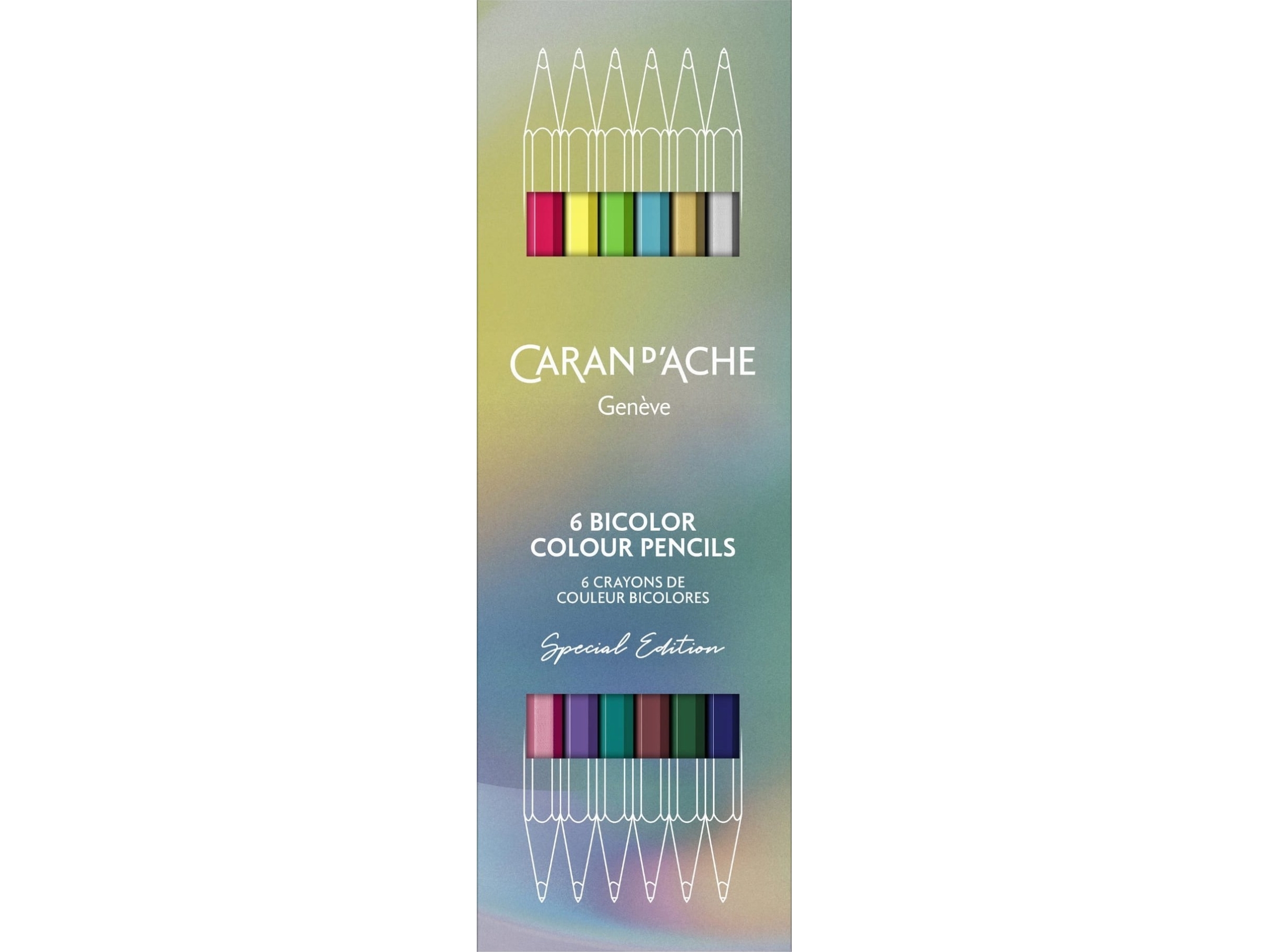 Caran D`Arche Kredki Caran D`Ache Bicolore Claim Your Style, Edycja 5, W Pudełku, 6 Szt.