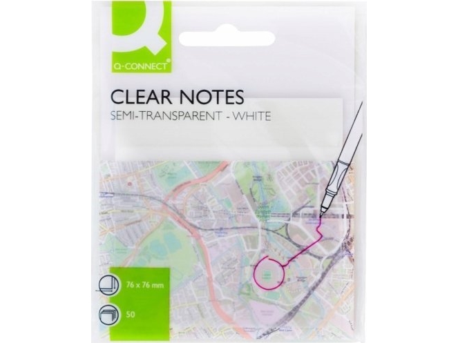 Q-Connect självhäftande dyna Q-CONNECT, genomskinlig, 76x76mm, 50k, vit | Papper & Emballage - Block & Post-It - Post-it | GameStuff