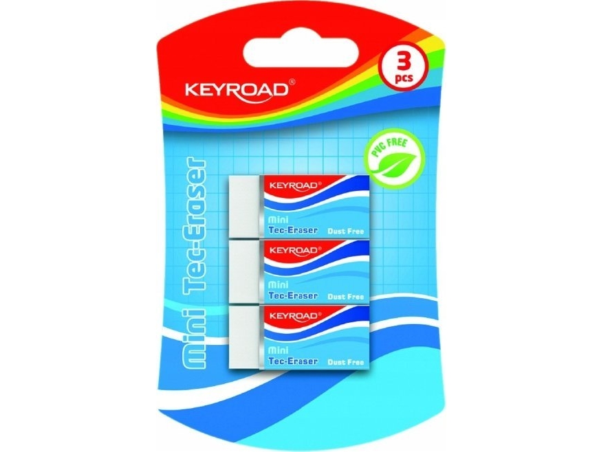 Keyroad KEYROAD Tec-Eraser, mini, teknisk, 3 st, blister, vit | Skrivredskap - Korrigeringsprodukter - Suddgummi | GameStuff