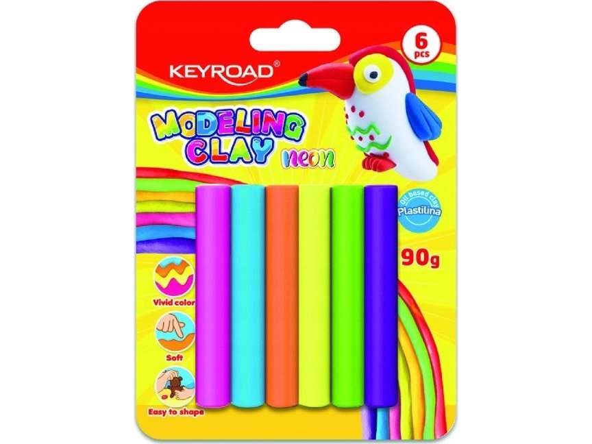 Keyroad Knetmasse Keyroad 6X15 G Neon Im Blister Farbmix