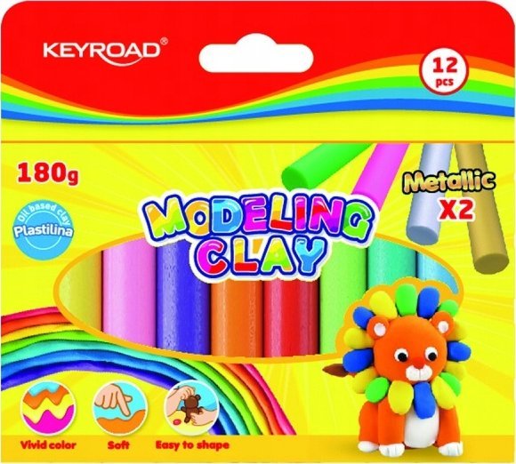Keyroad Knetmasse Keyroad, Rund, 12X15g, Box, Mischfarben