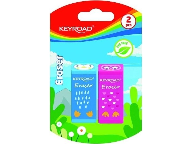 Keyroad KEYROAD suddgummi, djur, 2 st, blister, mixade färger | Skrivredskap - Korrigeringsprodukter - Suddgummi | GameStuff