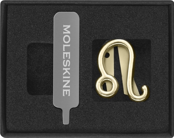 Moleskine Nøglering/Pin Moleskine, Venstre, Guld