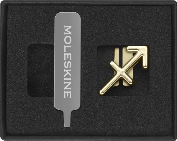 Moleskine Nøglering/Pin Moleskine, Skytte, Guld