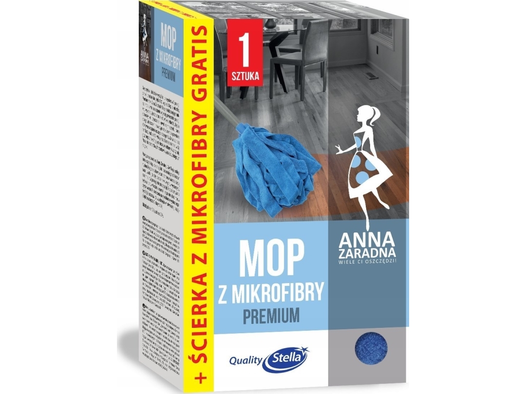Anna Zaradna Wischmopp Aus Mikrofasern + Mikrofasertuch Gratis