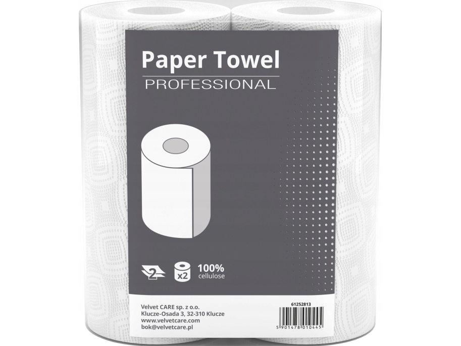 Velvet Papierhandtücher Auf Rolle (Zellulose) Velvet, Professional, 2-Lagig, 50 Blatt, 2 Stk, Weiß