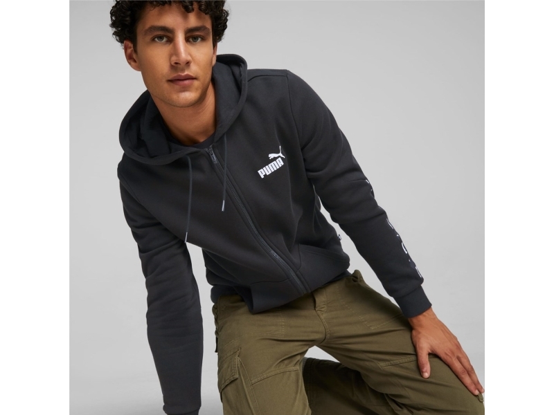 Puma Ess+ Tape Full-Zip Hoodie Fl Schwarz 670270 01