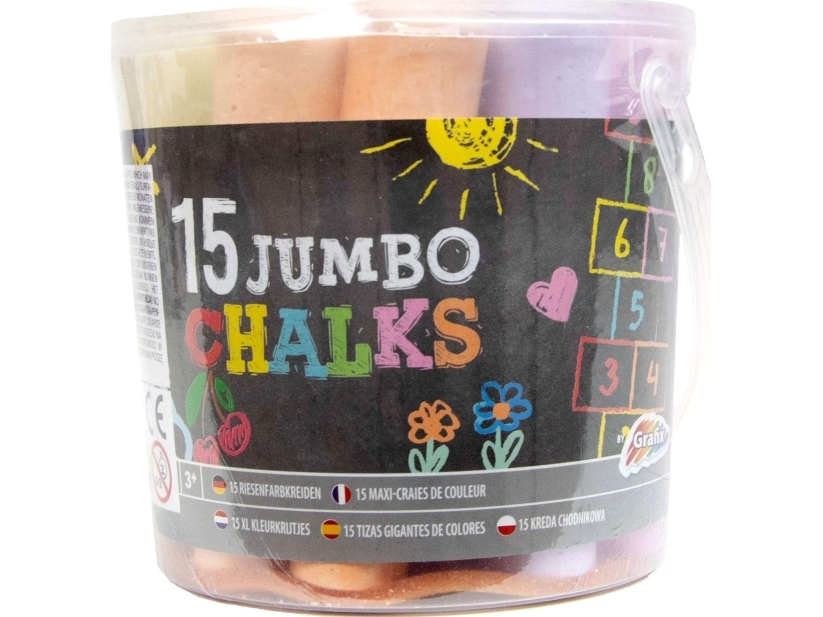 Creative Craft Group Jumbo Sidewalk Chalk in Bucket 15 pcs.