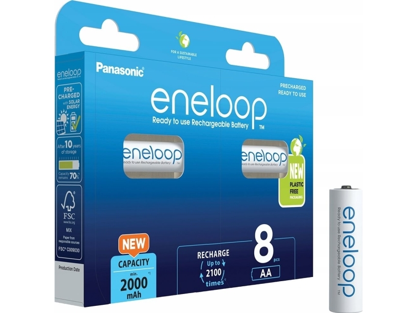 Panasonic Eneloop Aa Typ Batterier För Allmant Bruk Uppladdningsbara 2000mah