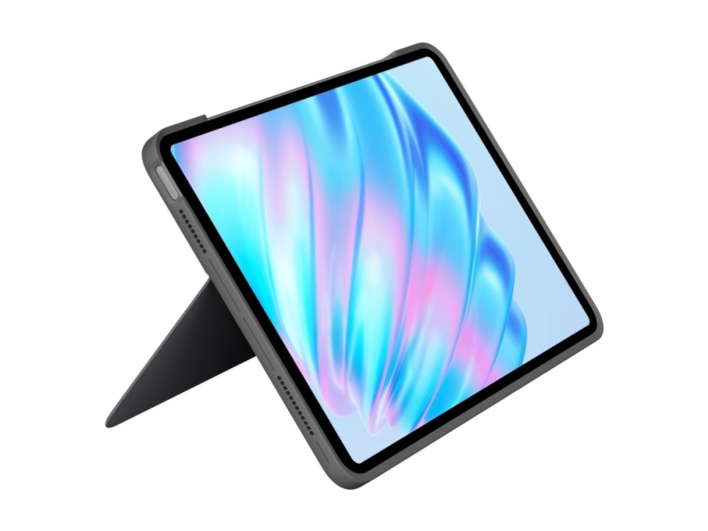 Logitech Combo Touch - Tastatur og folioveske - med styrepute - bakgrunnsbelyst - Apple Smart connector - QWERTY - Nordisk (dansk/finsk/norsk/svensk) - Oxford-grå - for Apple 13-inch iPad Air (M2, M3)