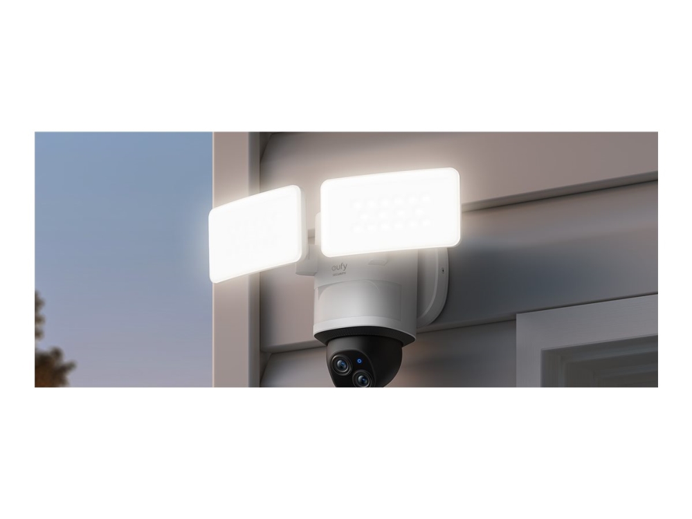 Eufy Floodlight E340 - Netværksovervågningskamera - panonering / hældningsvinkel - udendørs - vejrbestandig - farve (Dag/nat) - 3K, 2K - audio - trådløs - WiFi