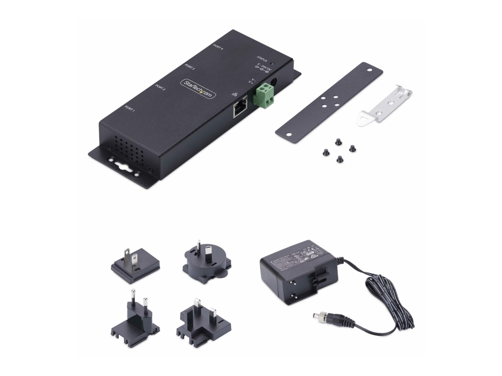 Startech.Com 4-Port Seriell Auf Ethernet Adapter, Serial Tcp Ip Server, Wand/Din Montage, Rs232 Ethernet Adapter/Lan Konverter, Rs232 Auf Rj45/Rs232