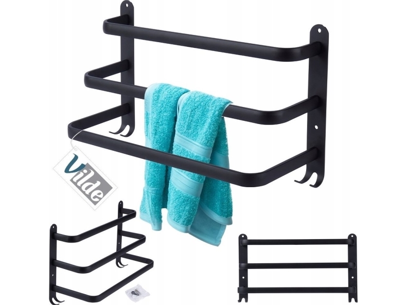 Vilde håndklædestang i aluminium, sort, 40 cm