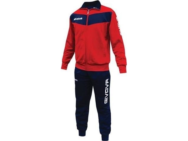 Trainingsanzug Givova Tuta Visa Triacetato Rot-Dunkelblau Tr018 1204 (2Xs)