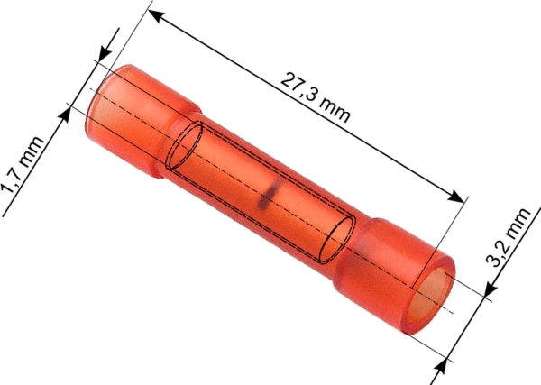 Blow 43-091# Konektor Izol.Łącz.27,3/3,2/1,7Czerwony