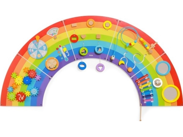 Viga Toys VIGA sensorisk-manipulationsbräda i trä EDU Rainbow FSC-certifikat | Skola & Hobby - Festdekorera - Klistermärken | GameStuff