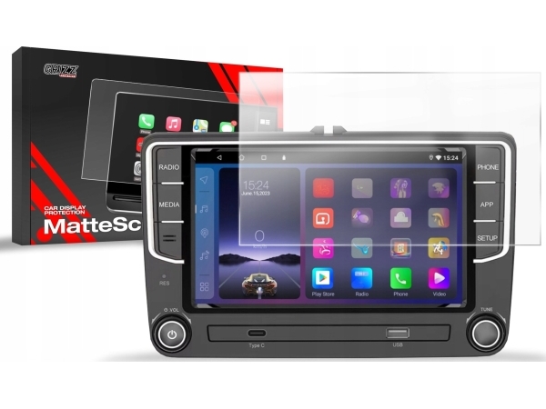 Grizzglass Cardisplay Protection Mat Folie Til Android 2Din 7" Bilradio Volkswagen Skoda Seat