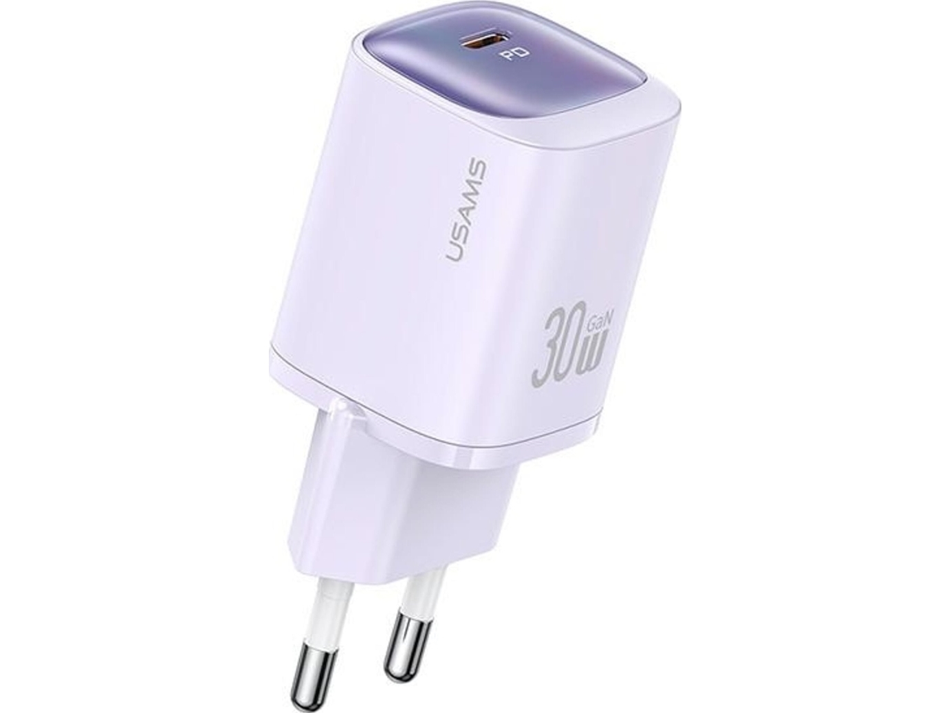 Usams Cc251 30W Gan 1Xusb-C Pd 3.0 Netoplader Uden Kabel - Lilla