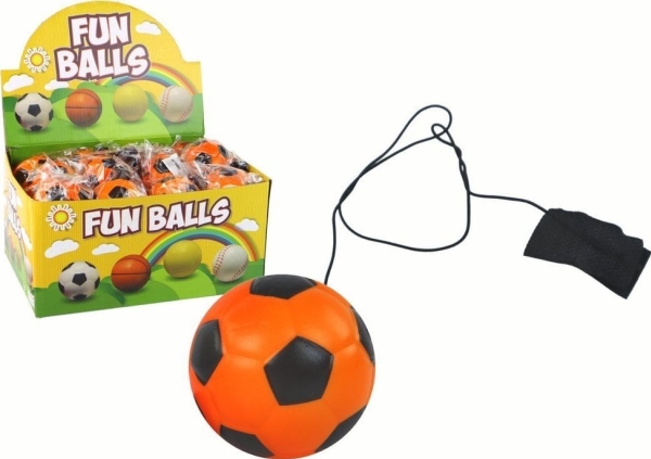 Leantoys Fodbold Pu Med Gummisnor Til Hop Og Kast 6 Cm Orange