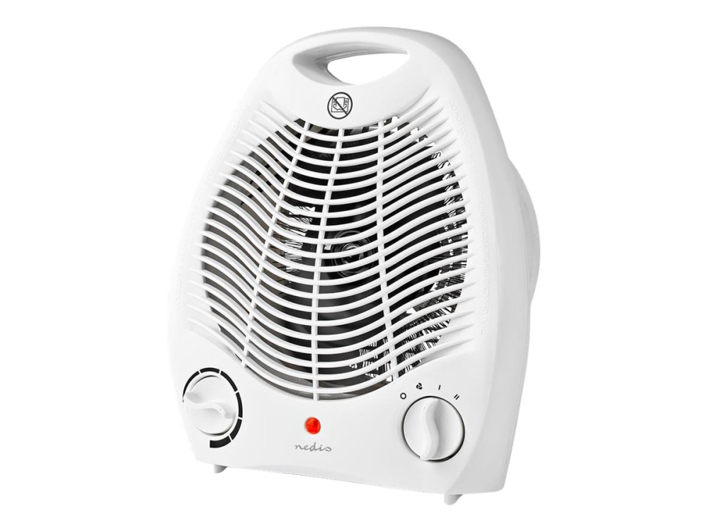 Nedis HTFA13CWT, Sähkökäyttöinen lämpötuuletin, 1,1 m, Sisätila, Lattia, Valkoinen, Muovi