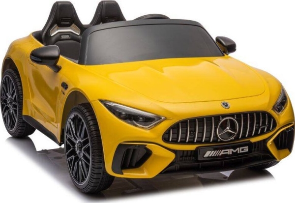 Lean Cars Dvivietis vaikiškas elektromobilis Mercedes AMG SL63, geltonas