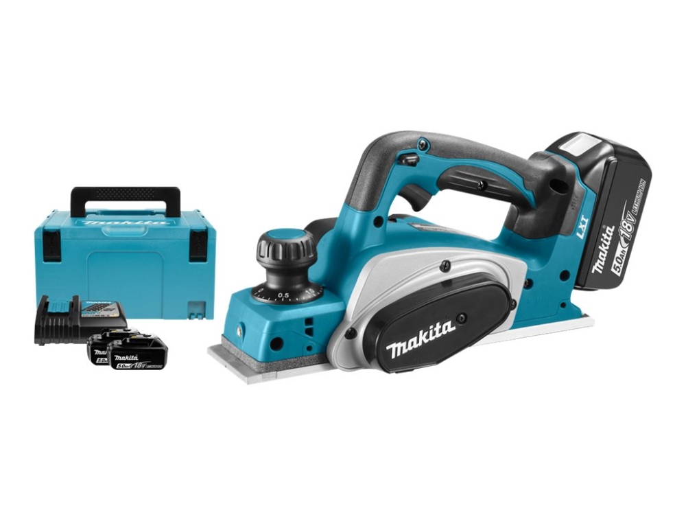 Makita LXT DKP180RTJ - Hyvelmaskin - sladdlös - 82 mm - 2 batterier, laddare medföljer - 18 / 36 V | Elverktyg - Prof. Elverktyg 230V - Elhyvel | GameStuff
