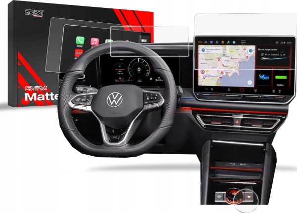 Grizzglass Mat Foliefilm Cardisplay Protection Til Volkswagen Vw Tiguan 3 13" 2024 [3-I-1]
