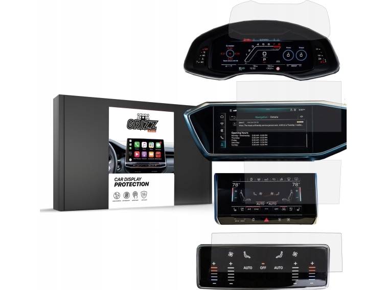 Grizzglass Folia Matowa Grizzglass Cardisplay Protection Do Audi A7 C8 2018 [4 Pack]