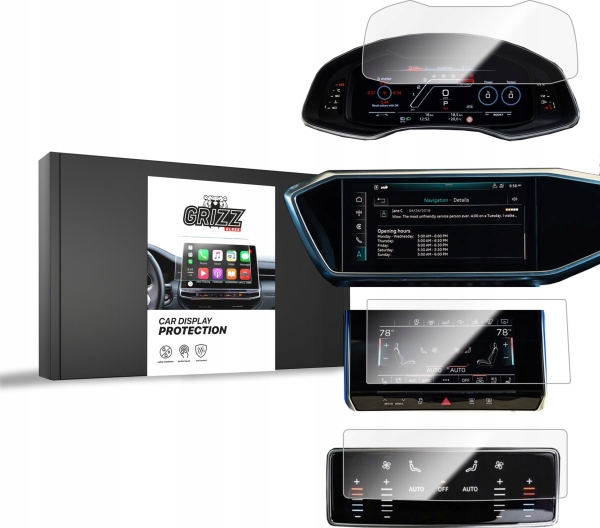 Grizzglass Folia Ceramiczna Grizzglass Cardisplay Protection Do Audi A7 C8 2018 [4 Pack]