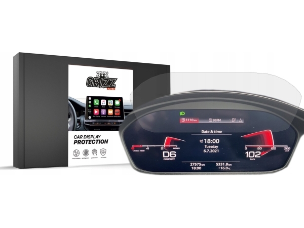 Grizzglass Mat Beskyttelsesfolie Cardisplay Til Audi A5 F5 Virtual Cockpit Plus 12,3" (2020)