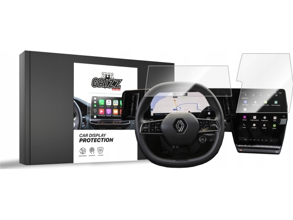 Grizzglass Cardisplay Protection Keramikfolie Für Renault Rafale 12" 2024 [2In1]