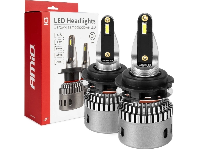 Amio Ledade Billampor K3-Serie H7-1 12V 6000K Canbus Amio-03684