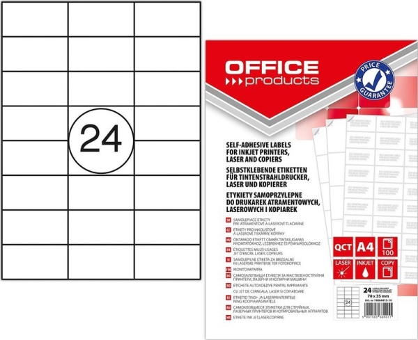 Office Products A4 Etiketten 70X35 Mm Weiß (100)