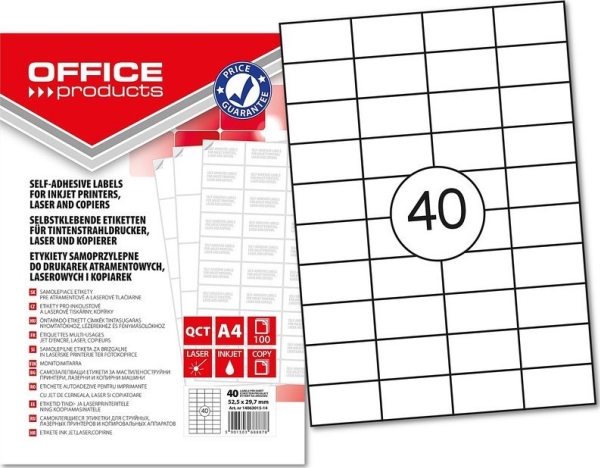 Office Products Etykiety Office Products A4 52.5x29.7mm białe (100) | Papper & Emballage - Taggar - Manuell Vit | GameStuff