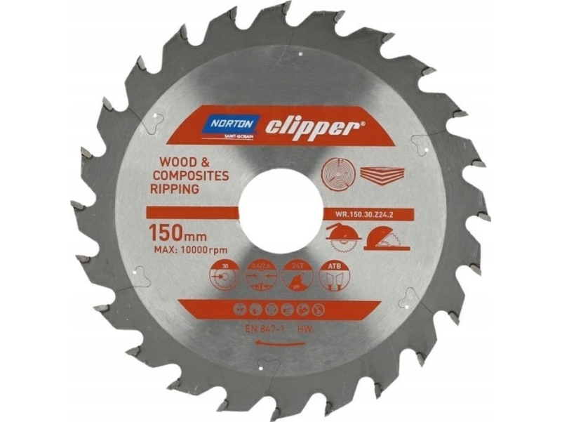 Norton Norton Målværktøjer 150mm X 30mm X 24z Træ Og Kompositter Atb 3.6 / 2.6