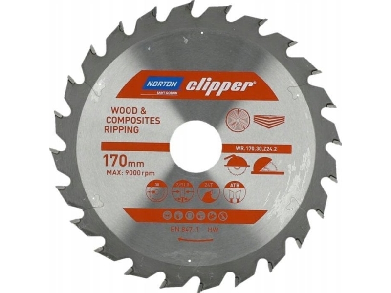 Norton Norton Target Tool Saw 170mm X 30mm X 24z Atb Træ Og Kompositter 2 8 / 1 8