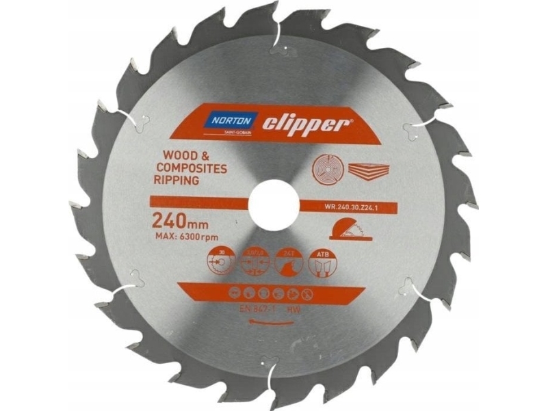 Norton Norton Zielwerkzeuge 240Mm X 30Mm X 24Z Holz Und Verbundstoffe Atb (3,0 / 2,0)