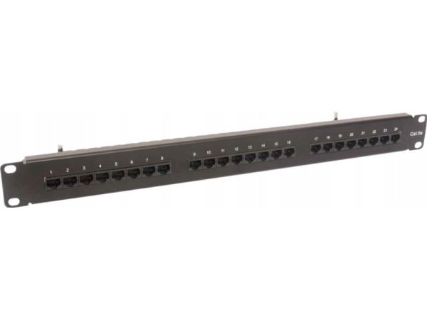 Tkh Patchpanel Kat.5E 19" 1U 24Xrj45 Utp Schwarz Mit Leiste Ccas-Pa5e-24Utp-O