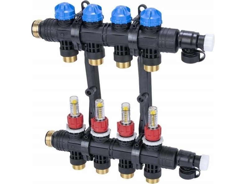 Afriso ProCalida EF1 K jakotukki 4 lämmityspiiriä, G1, 0,2 - 1,6 l/min